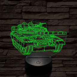 Tank szemből 7 színű 3D led lámpa