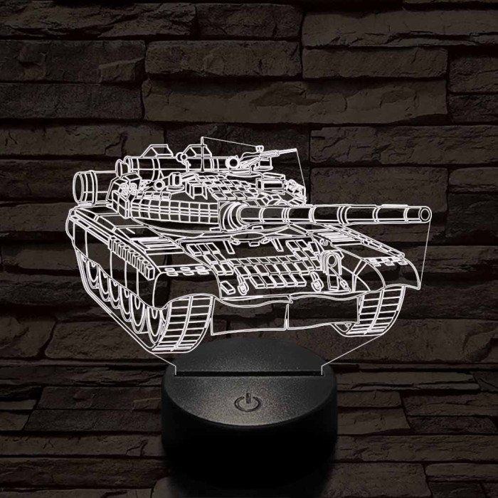Tank szemből 7 színű 3D led lámpa