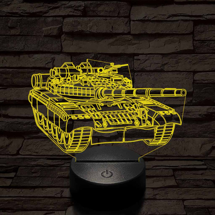 Tank szemből 7 színű 3D led lámpa