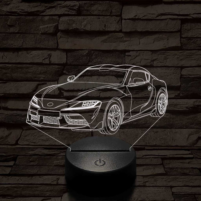 Toyota Supra 7 színű 3D led lámpa