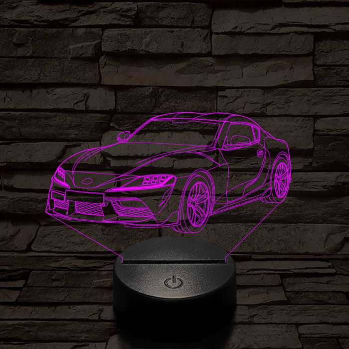 Toyota Supra 7 színű 3D led lámpa