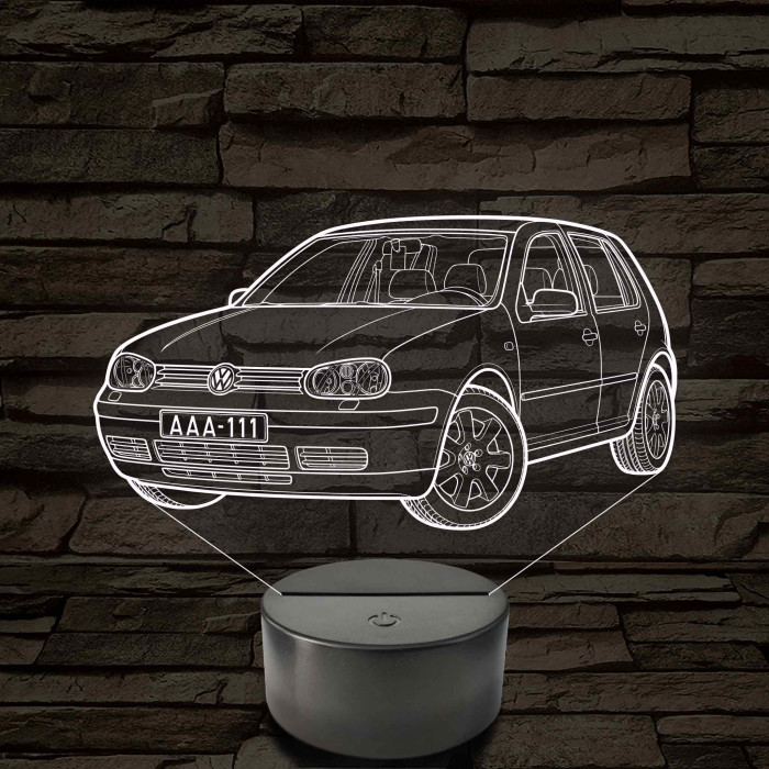 Volkswagen Golf  7 színű 3D led lámpa