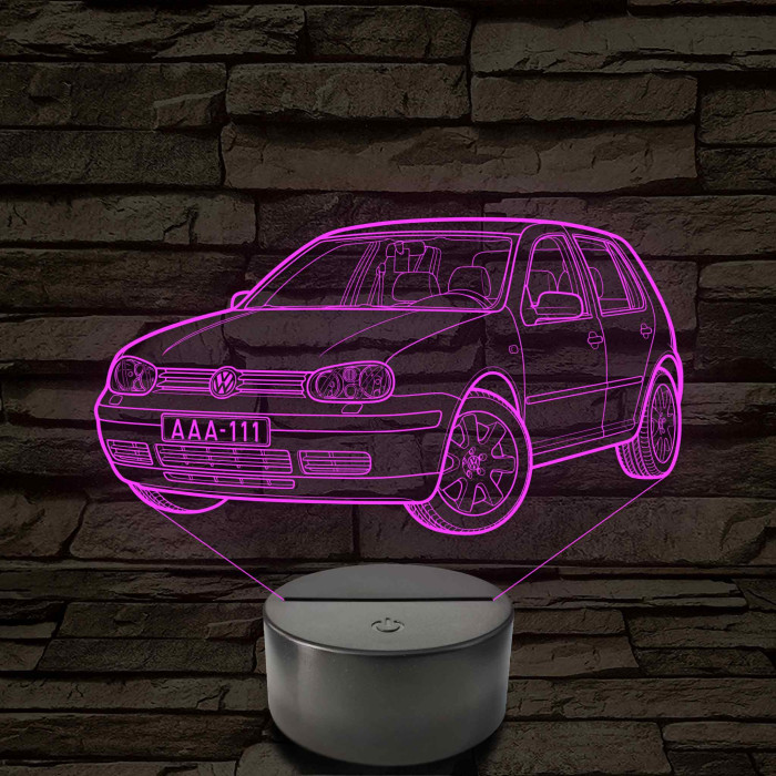 Volkswagen Golf  7 színű 3D led lámpa
