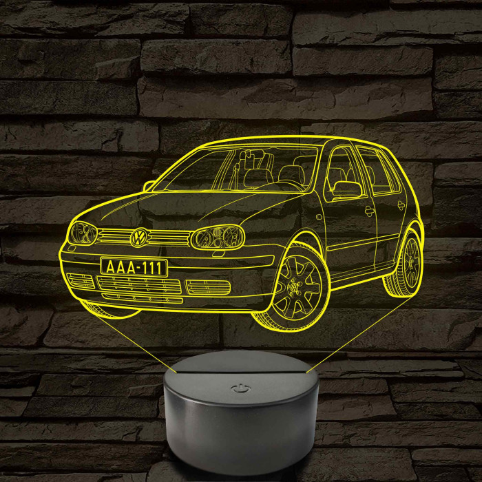 Volkswagen Golf  7 színű 3D led lámpa