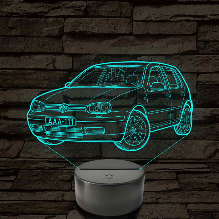 Volkswagen Golf  7 színű 3D led lámpa