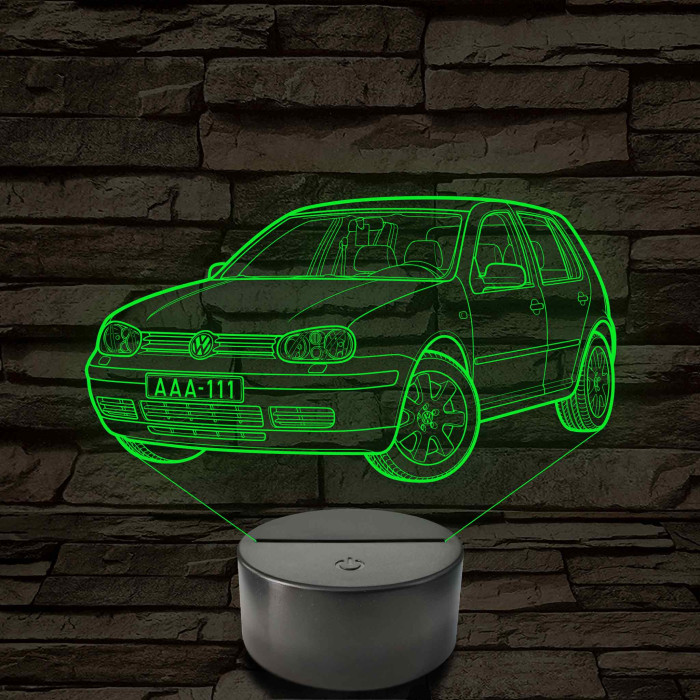 Volkswagen Golf  7 színű 3D led lámpa