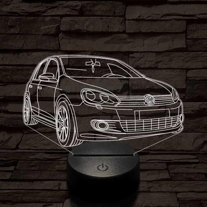 Volkswagen Golf Mk6 7 színű 3D led lámpa