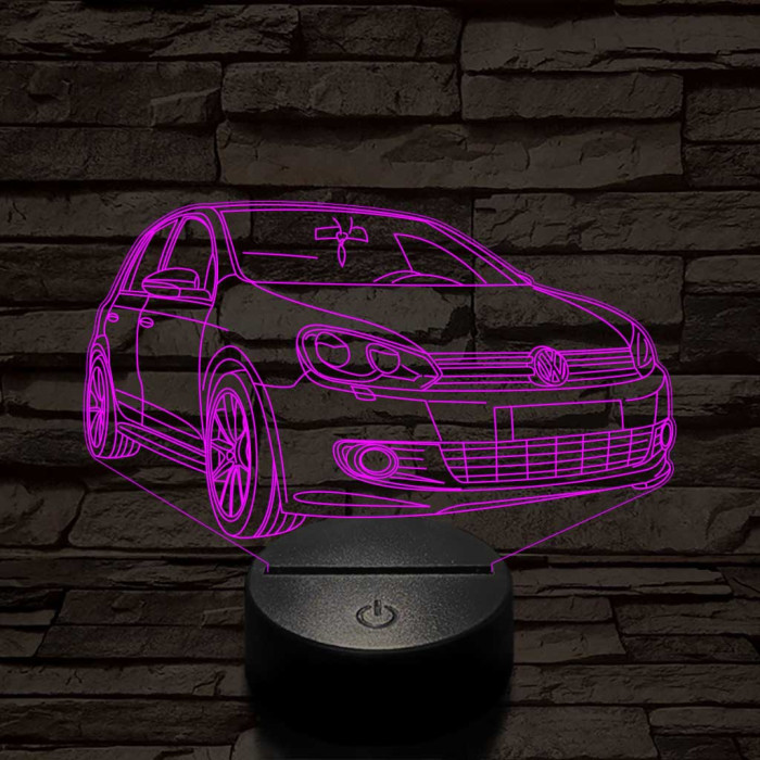 Volkswagen Golf Mk6 7 színű 3D led lámpa