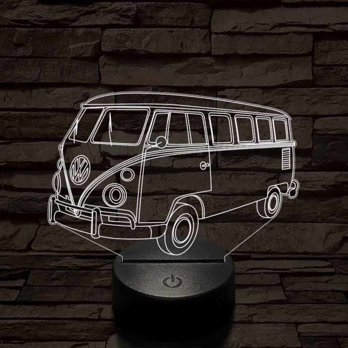 Volkswagen Kombi 7 színű 3D led lámpa