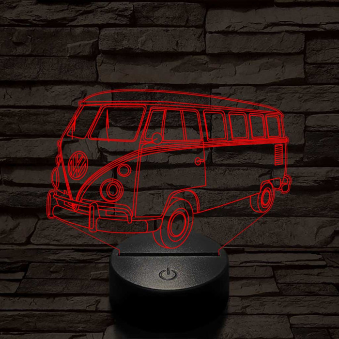 Volkswagen Kombi 7 színű 3D led lámpa