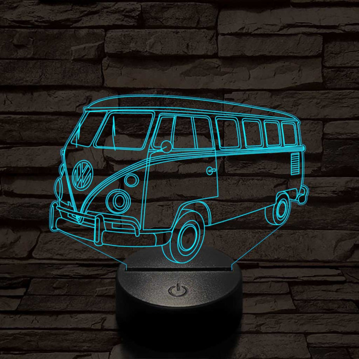 Volkswagen Kombi 7 színű 3D led lámpa