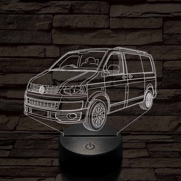 Volkswagen T5 kisbusz 7 színű 3D led lámpa