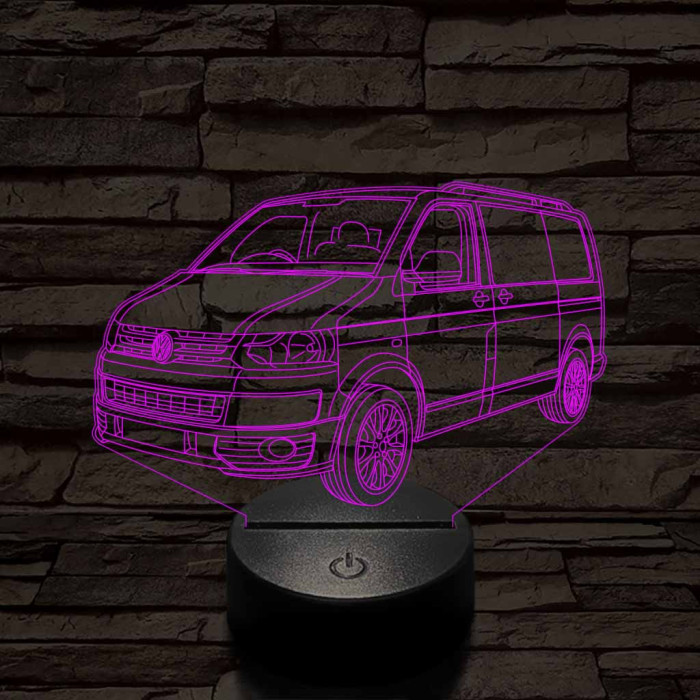 Volkswagen T5 kisbusz 7 színű 3D led lámpa
