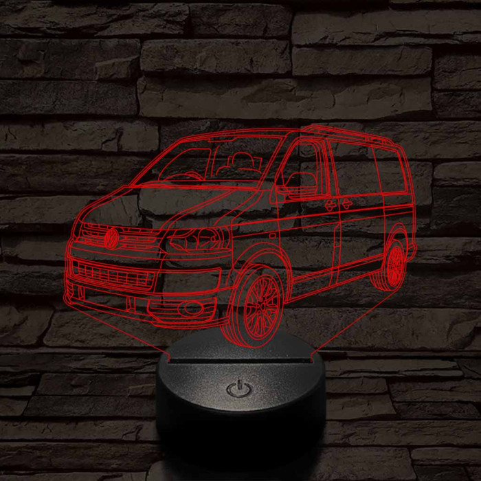 Volkswagen T5 kisbusz 7 színű 3D led lámpa