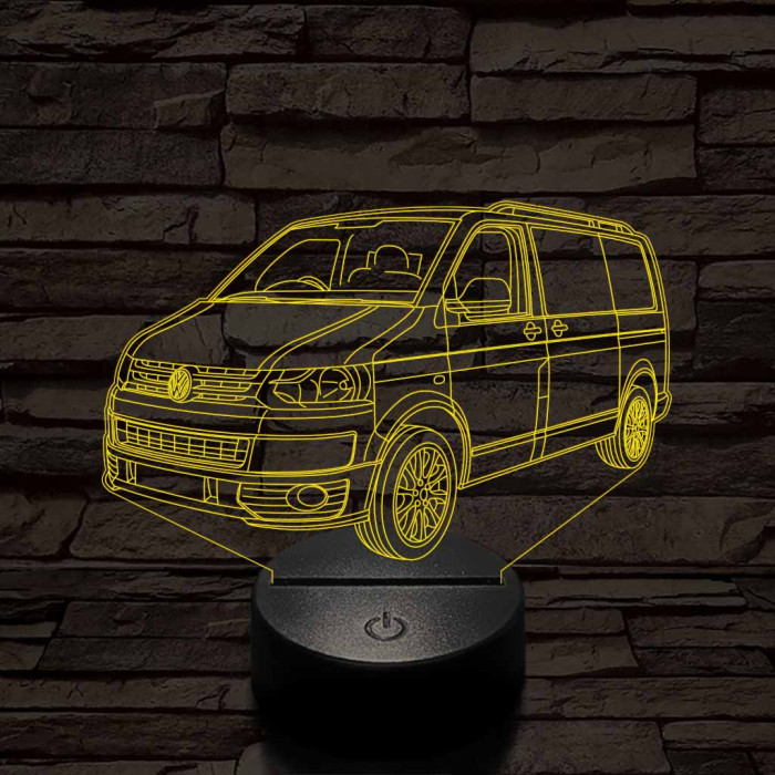 Volkswagen T5 kisbusz 7 színű 3D led lámpa