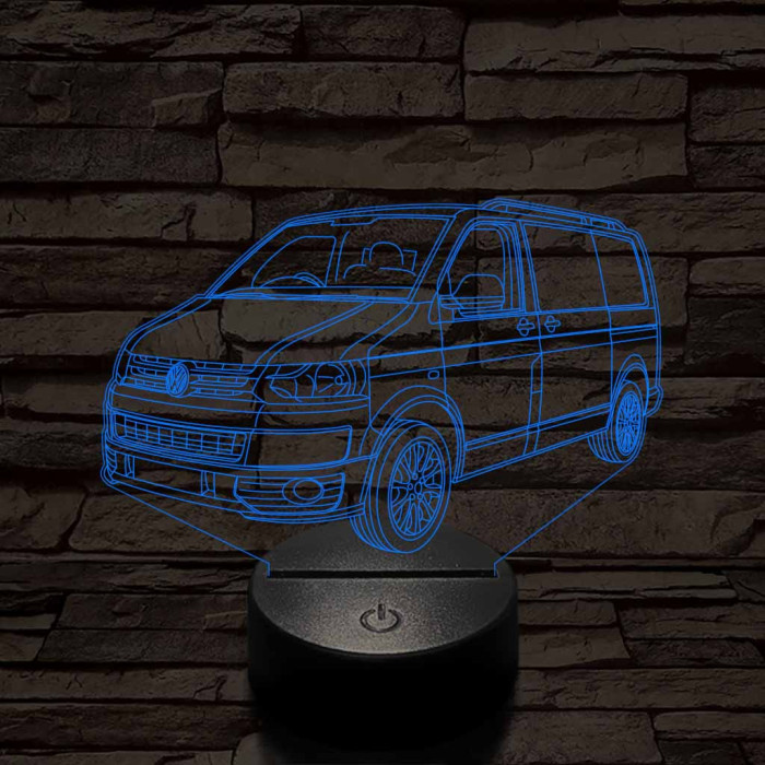 Volkswagen T5 kisbusz 7 színű 3D led lámpa
