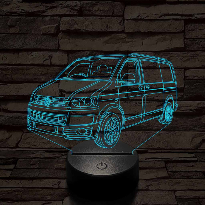 Volkswagen T5 kisbusz 7 színű 3D led lámpa
