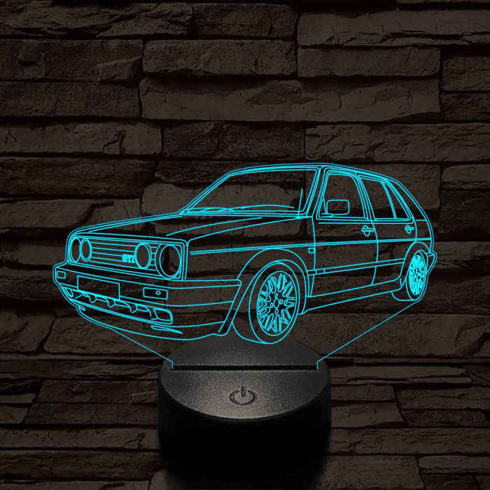 VW Golf Mk2 7 színű 3D led lámpa