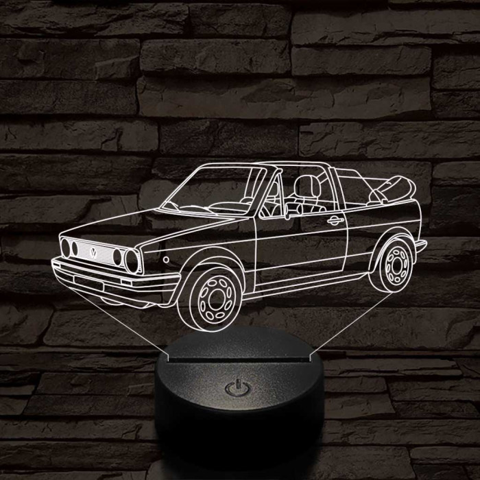 VW Golf 2 cabrio 7 színű 3D led lámpa