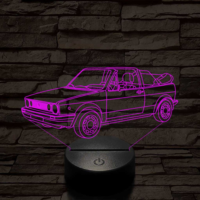 VW Golf 2 cabrio 7 színű 3D led lámpa