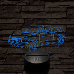 VW Golf 2 cabrio 7 színű 3D led lámpa