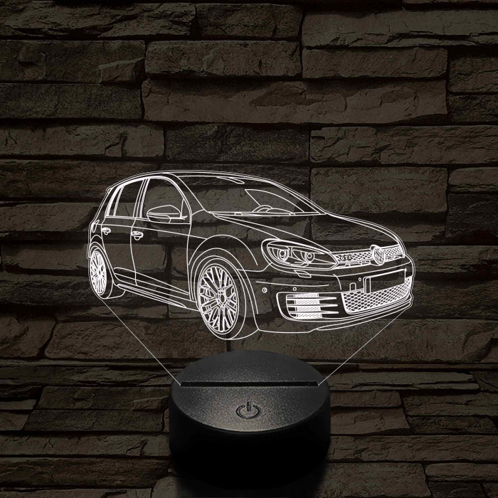 Volkswagen GTi 7 színű 3D led lámpa