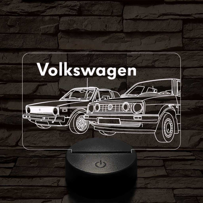 Volkswagen pár 7 színű 3D led lámpa