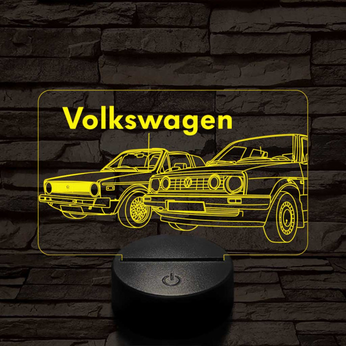 Volkswagen pár 7 színű 3D led lámpa