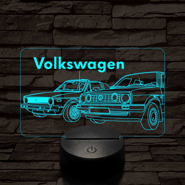 Volkswagen pár 7 színű 3D led lámpa