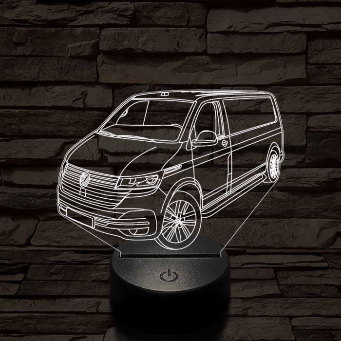Volkswagen T6 kisbusz 7 színű 3D led lámpa