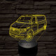 Volkswagen T6 kisbusz 7 színű 3D led lámpa