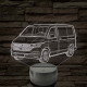 Volkswagen T6 kisbusz 7 színű 3D led lámpa