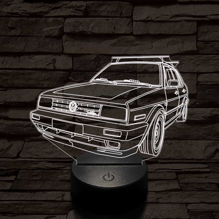 Volkswagen Turbo-dízel 7 színű 3D led lámpa