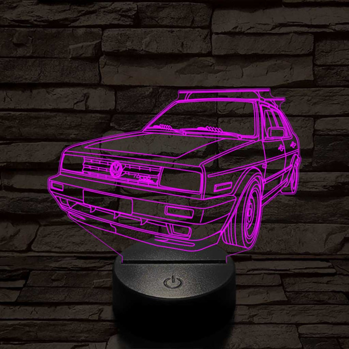 Volkswagen Turbo-dízel 7 színű 3D led lámpa