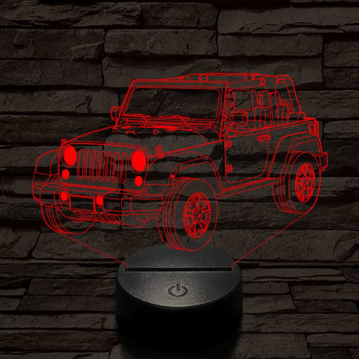 Jeep Wrangler Willis 7 színű 3D led lámpa