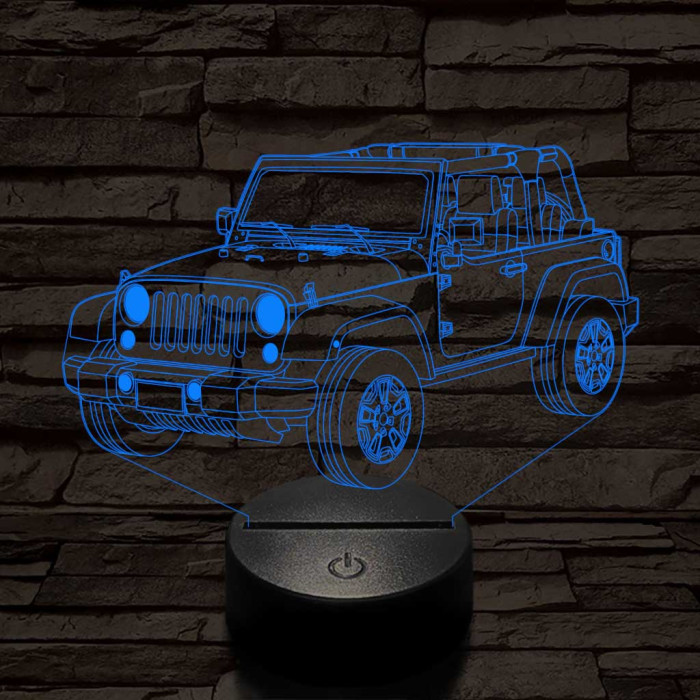 Jeep Wrangler Willis 7 színű 3D led lámpa
