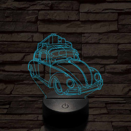 Volkswagen Bogár 7 színű 3D led lámpa
