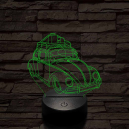 Volkswagen Bogár 7 színű 3D led lámpa