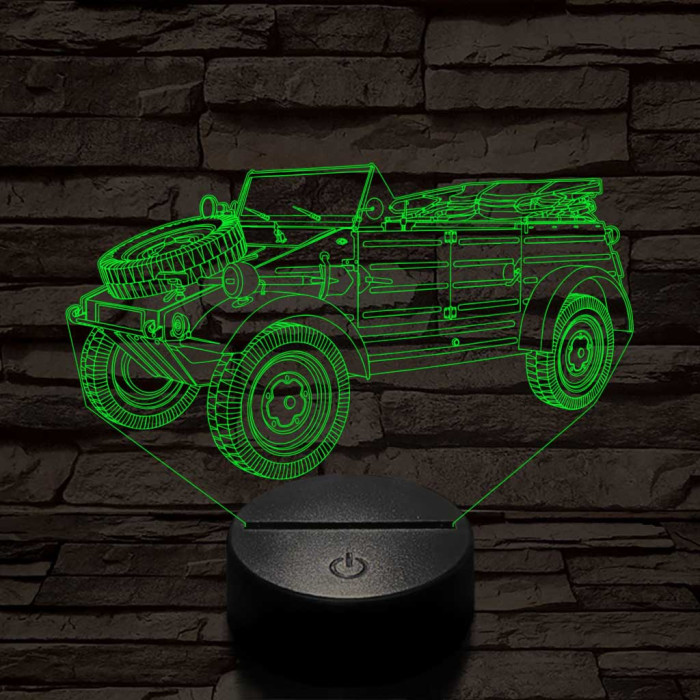 Volkswagen kétéltű gyalogsági jármű 7 színű 3D led lámpa
