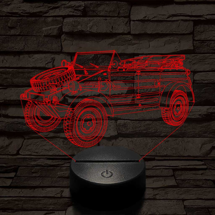 Volkswagen kétéltű gyalogsági jármű 7 színű 3D led lámpa