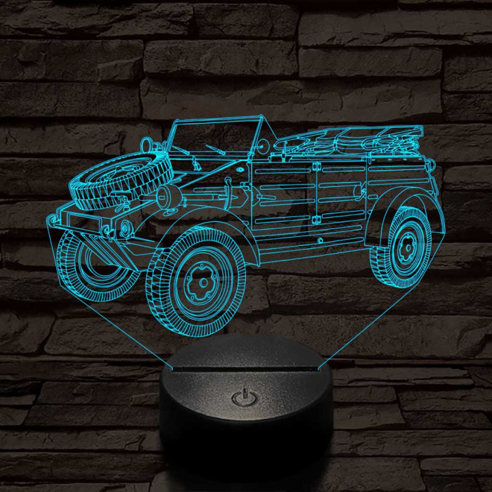 Volkswagen kétéltű gyalogsági jármű 7 színű 3D led lámpa
