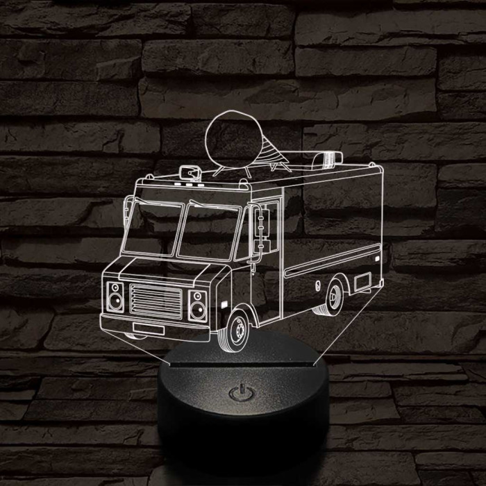 Fagyis kocsi 7 színű 3D led lámpa