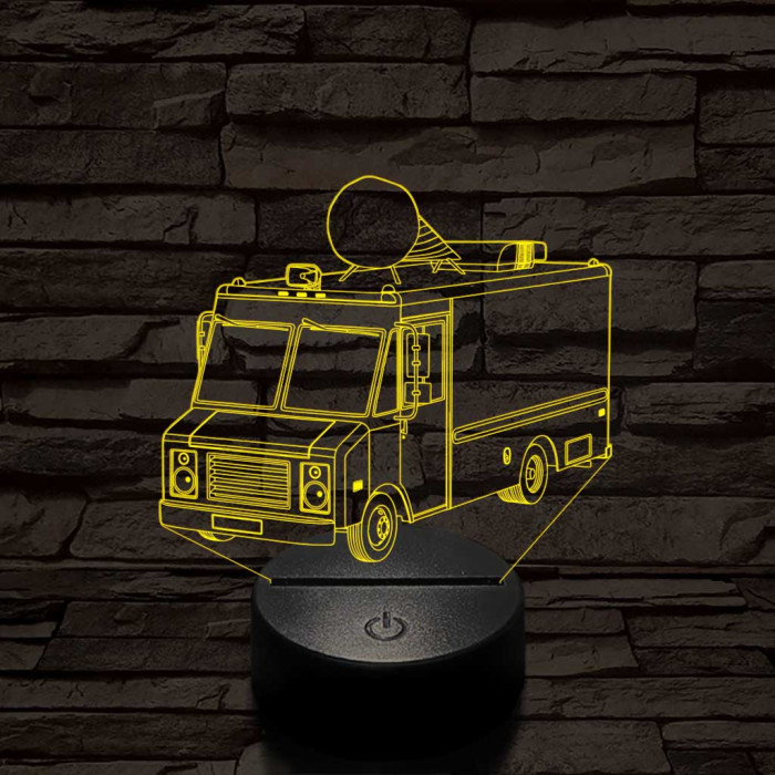 Fagyis kocsi 7 színű 3D led lámpa