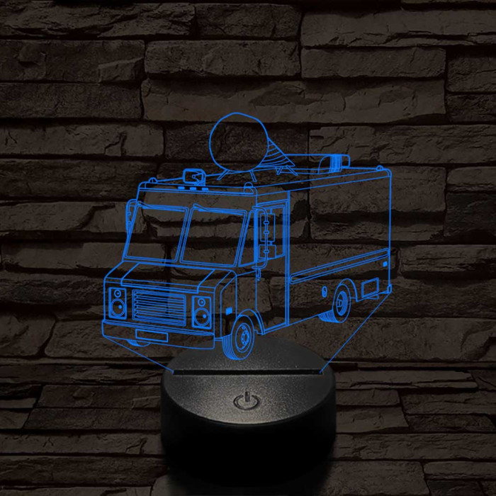 Fagyis kocsi 7 színű 3D led lámpa