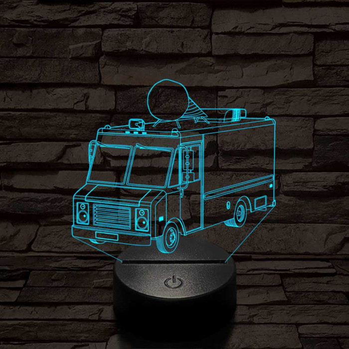 Fagyis kocsi 7 színű 3D led lámpa