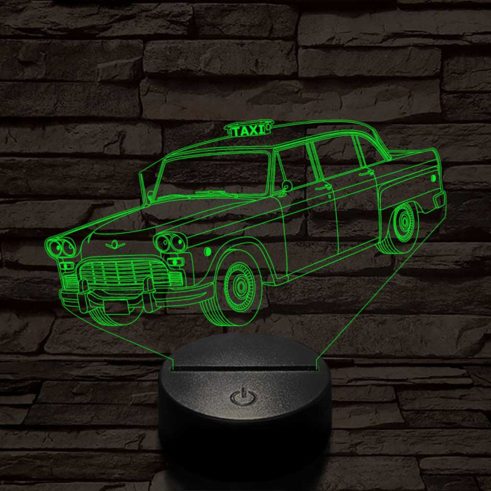 Checker A8-as taxi 7 színű 3D led lámpa