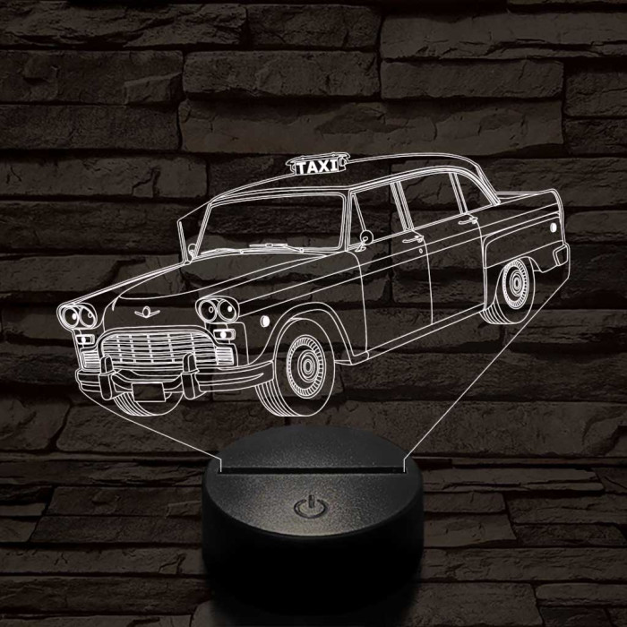 Checker A8-as taxi 7 színű 3D led lámpa