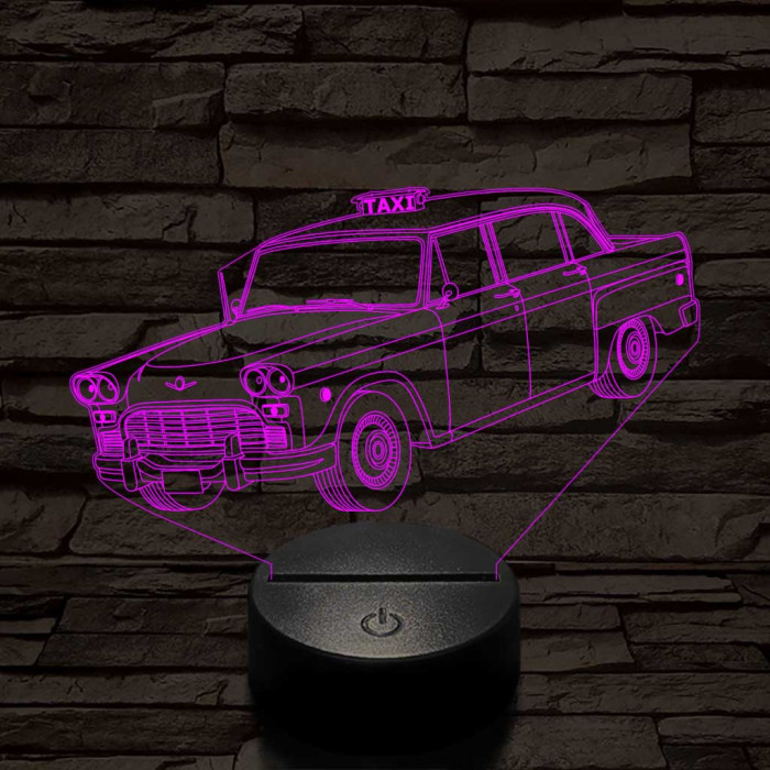 Checker A8-as taxi 7 színű 3D led lámpa
