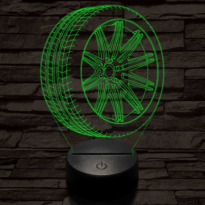 Abroncs felnivel 1 7 színű  3D led lámpa