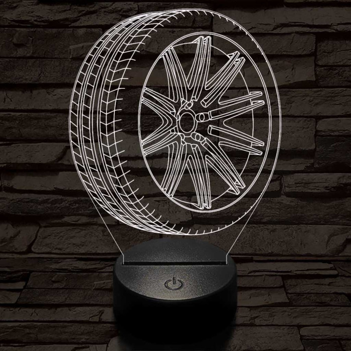 Abroncs felnivel 1 7 színű  3D led lámpa